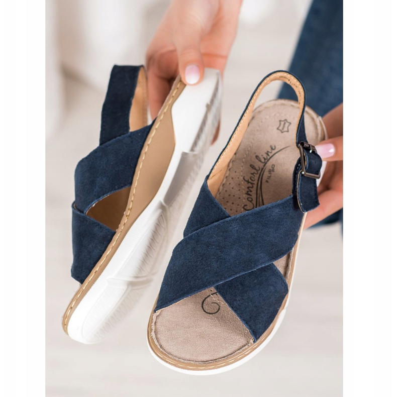 Filippo Leather Sandals On The Platform blue 1