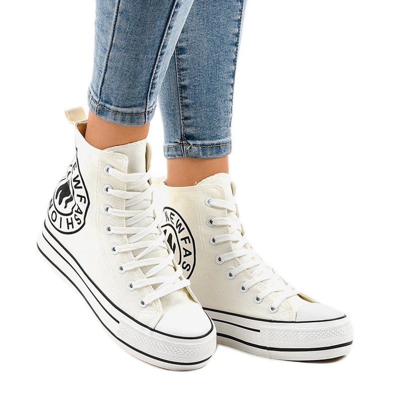 White wedge sneakers W08 2