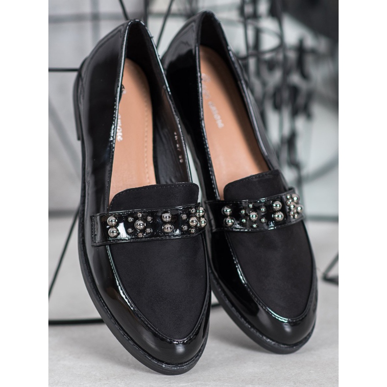 SHELOVET Lacquered loafers black 1