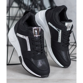 SHELOVET Wedge Sneakers black 1