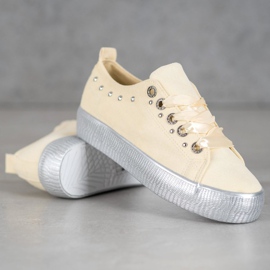 SHELOVET Suede Sneakers yellow 1