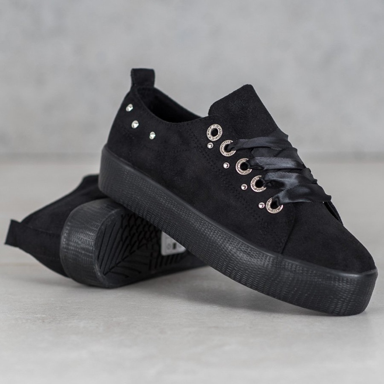 SHELOVET Suede Sneakers black 1
