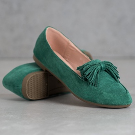 Nio Nio Loafers with fringes green 1