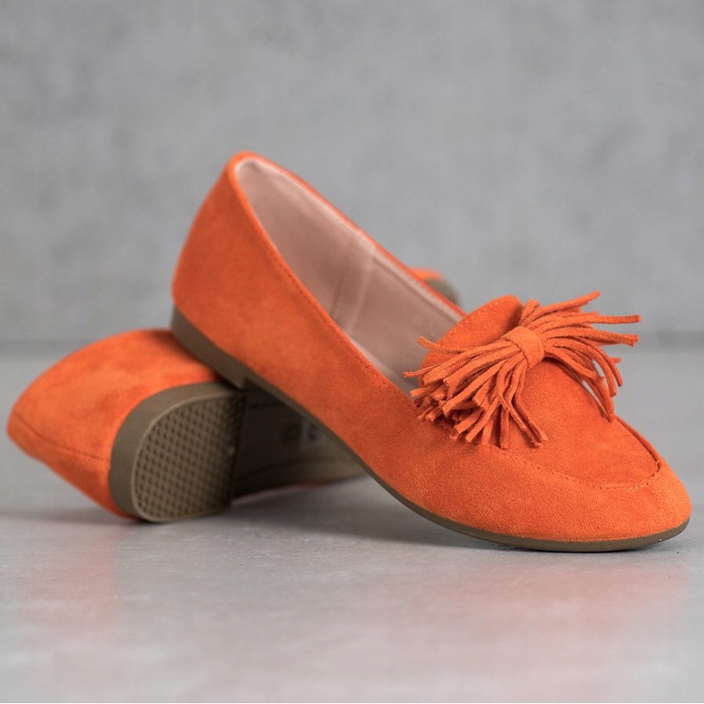 Nio Nio Loafers with fringes orange 1
