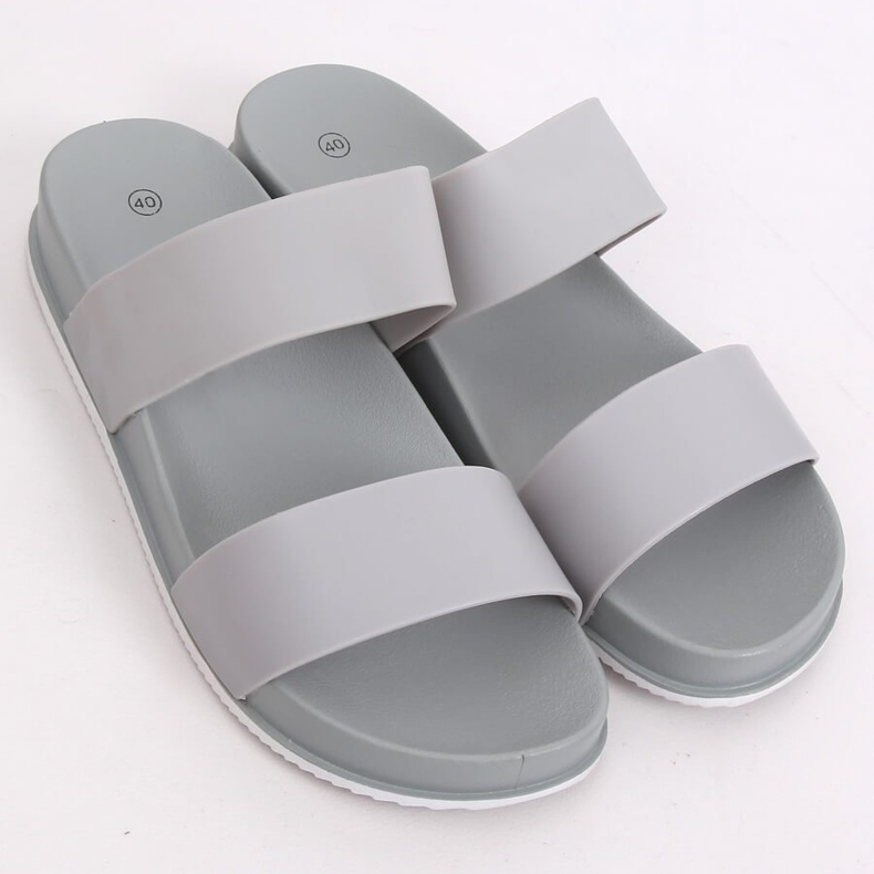Gray CK66P Gray slippers with rubber stripes grey 2