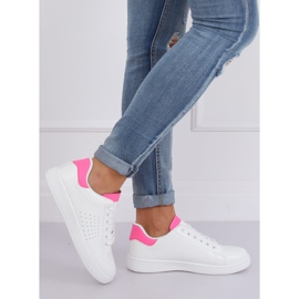 Women's white and pink sneakers LV101P Peach 1