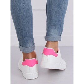Women's white and pink sneakers LV101P Peach 2