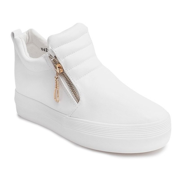 High-top Sneakers On Wedge H42 White 1