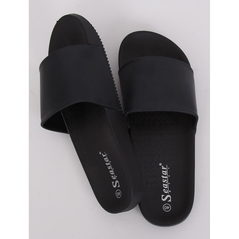 Black women's black slippers CK78P Black 2