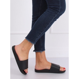 Black women's black slippers CK78P Black 1