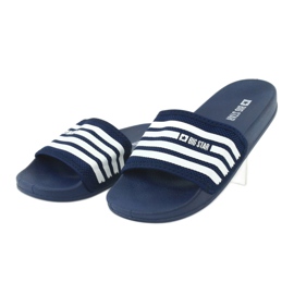 Big Star Navy-white profiled foam flops blue 3