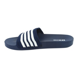 Big Star Navy-white profiled foam flops blue 2