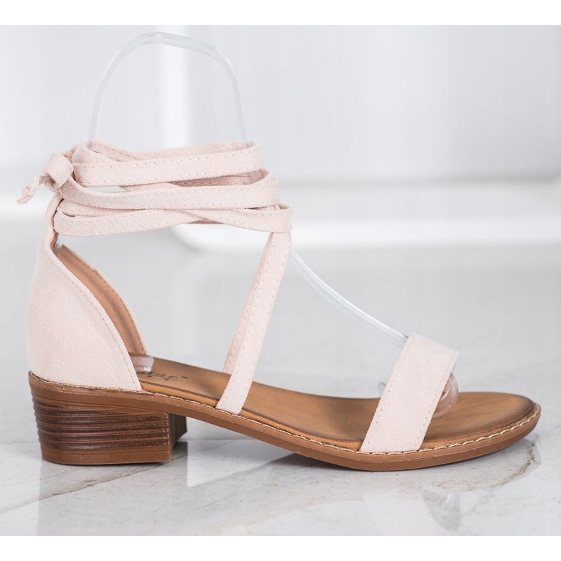 Tied sandals brown 2