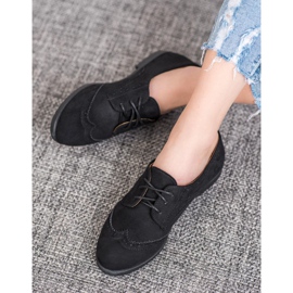 SHELOVET Classic suede shoes black 1