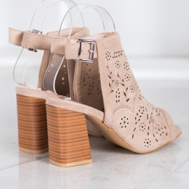 Mannika Built-up Openwork Sandals brown 1