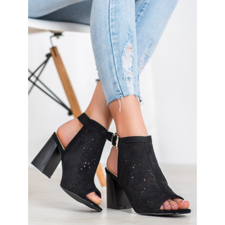 Mannika Built-up Openwork Sandals black 1