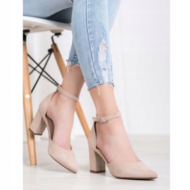 W. Potocki Suede Pumps In Spitz beige 2