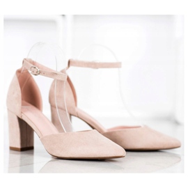 W. Potocki Suede Pumps In Spitz beige 1