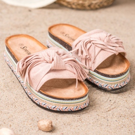 Seastar Slippers With Fringes pink 1