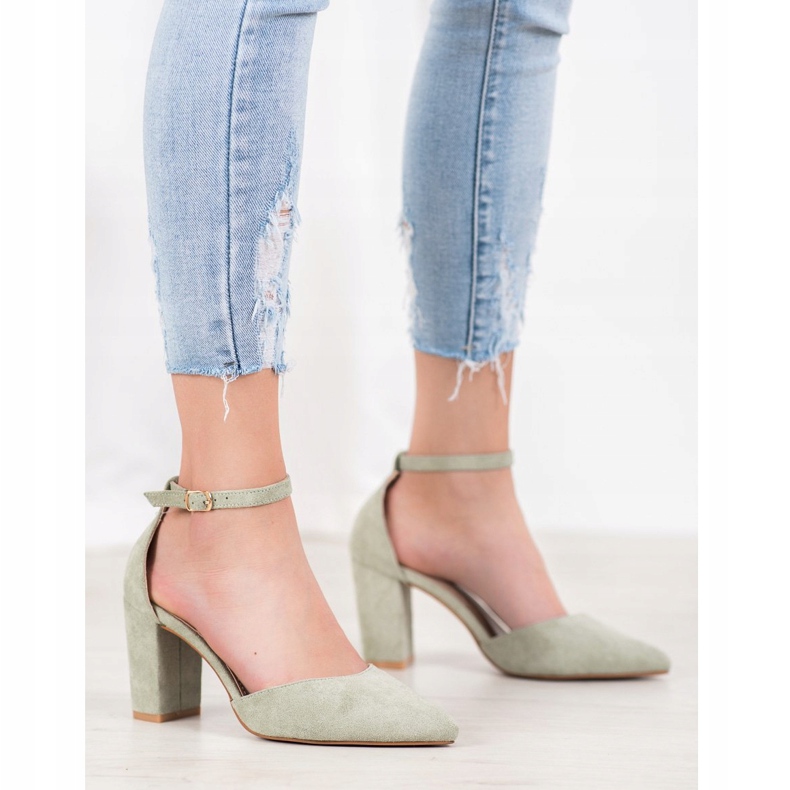 Seastar Suede Pumps On A Pillar multicolored green 1