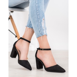 Seastar Suede Pumps On A Pillar black 1