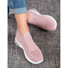 Diamantique Pink Slip On Shoes 1