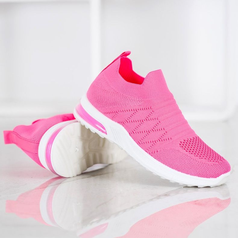 Diamantique Neon Slip-On Shoes pink 1 Diamantique Neon Slip-On Shoes pink 1