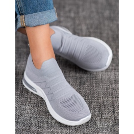 Diamantique Gray Slip-On Shoes grey 1