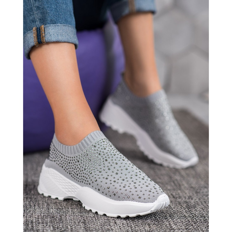 Diamantique Sports shoes with crystals grey 1 Diamantique Sports shoes with crystals grey 1
