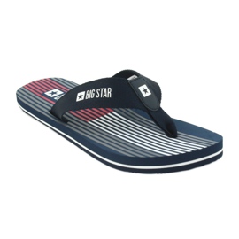 Men's Big Star 174463 navy blue slippers white red 1
