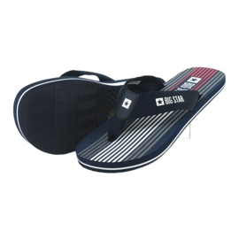 Men's Big Star 174463 navy blue slippers white red 3