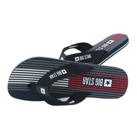 Men's Big Star 174463 navy blue slippers white red 4