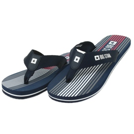 Men's Big Star 174463 navy blue slippers white red 2