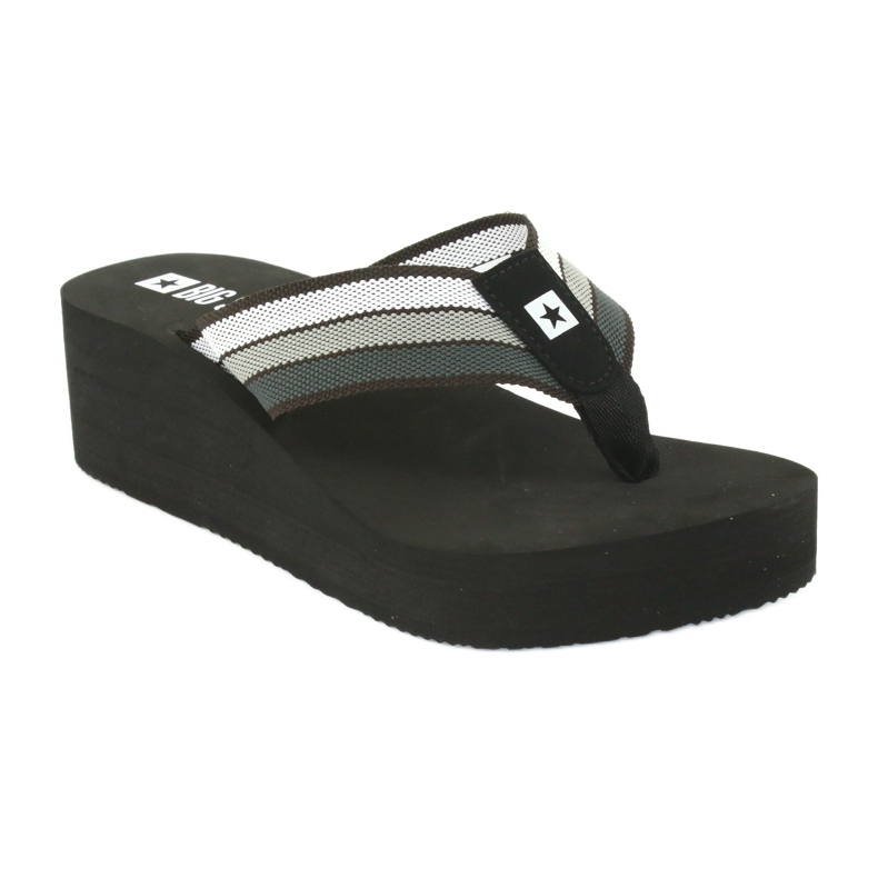 Big Star flip-flops on the wedge 274A300 black grey 1