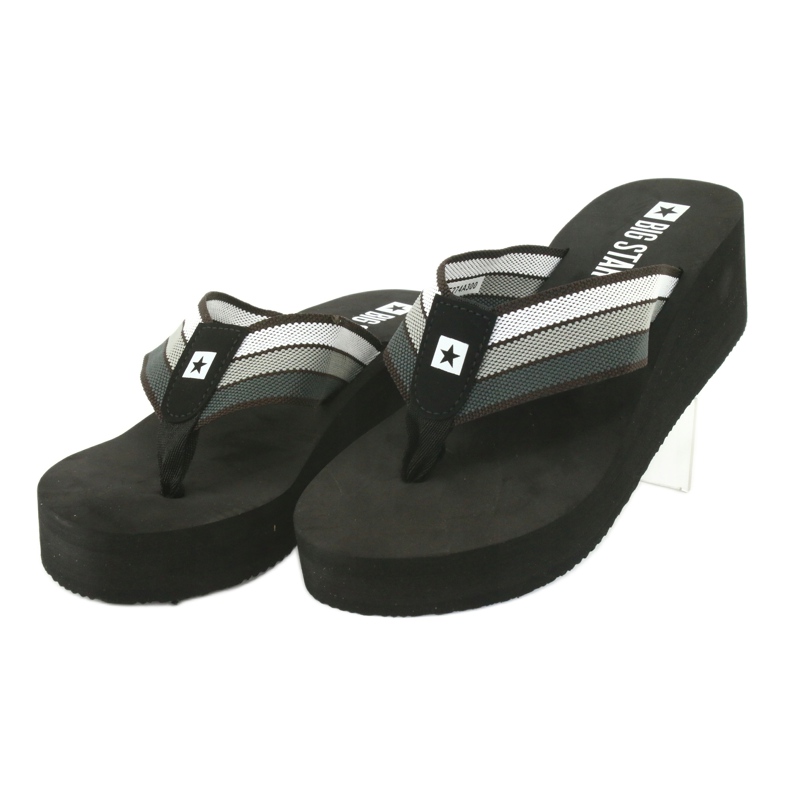 Big Star flip-flops on the wedge 274A300 black grey 2