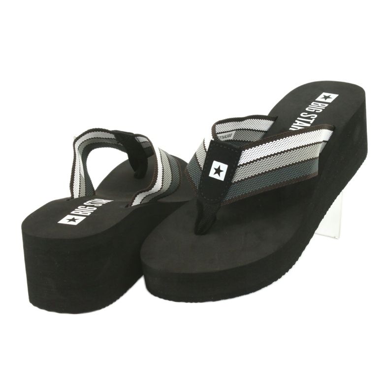 Big Star flip-flops on the wedge 274A300 black grey 3