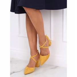 Pumps high heels cut honey LY9153-5 Yellow 1