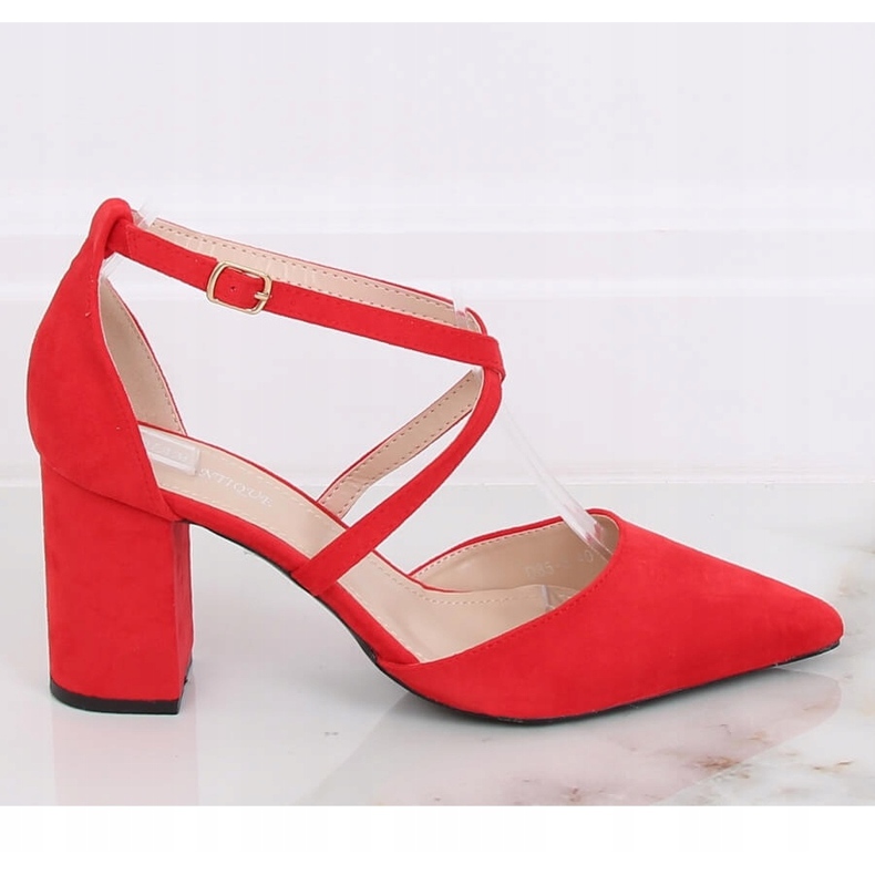 Pumps high heels cut red D85-5 Red 1