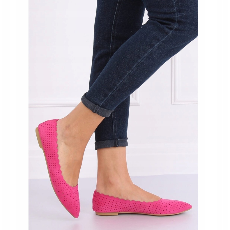 Fuchsia openwork ballerinas NK18P Fushia pink 1