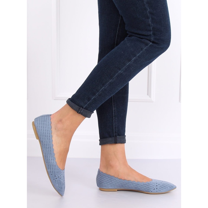 Blue openwork ballerinas NK18P Blue 1
