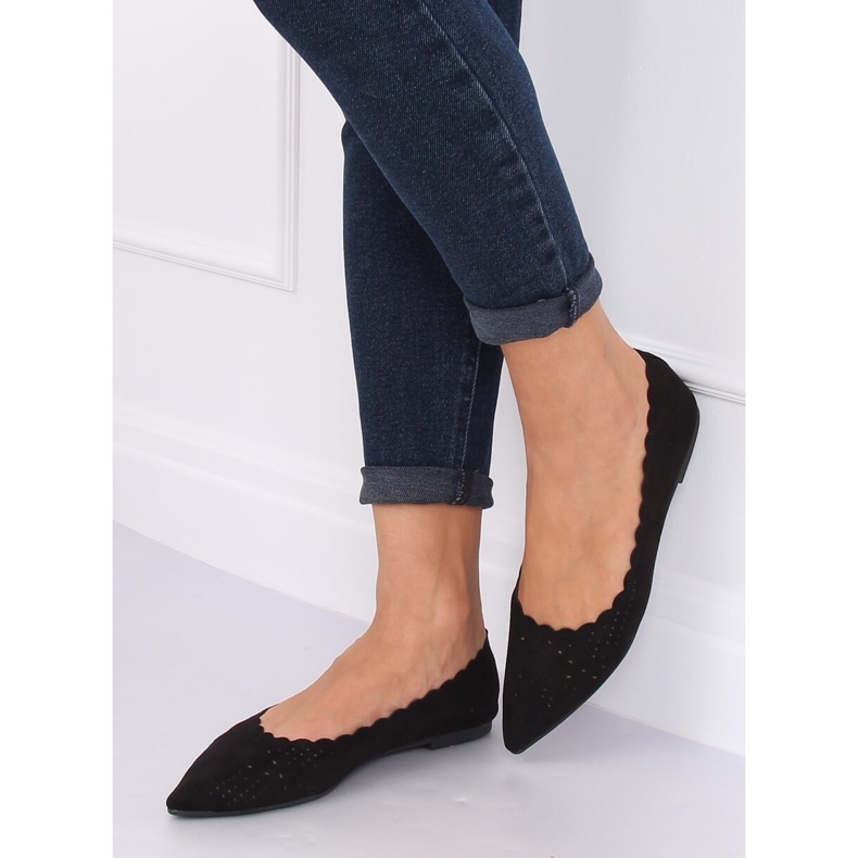 Black openwork ballerinas NK18P Black 1
