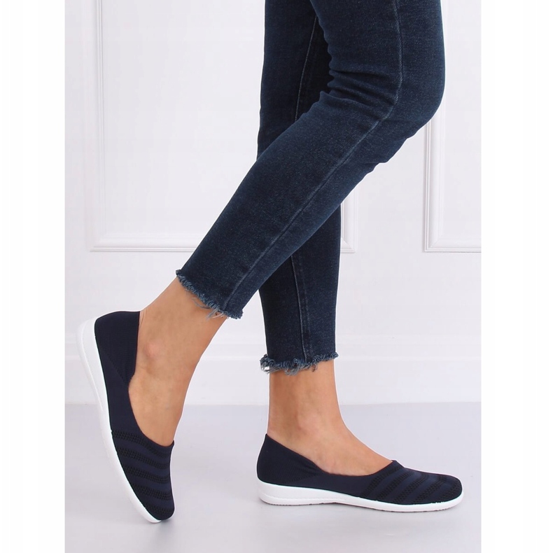 IC03 Navy navy blue mesh ballerinas 2