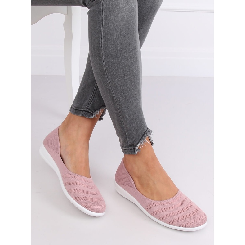 Pink mesh ballerinas IC03 Old Pink 1