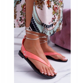 Lu Boo Neon Tied Sandals Japanese Meliski Florence pink 2