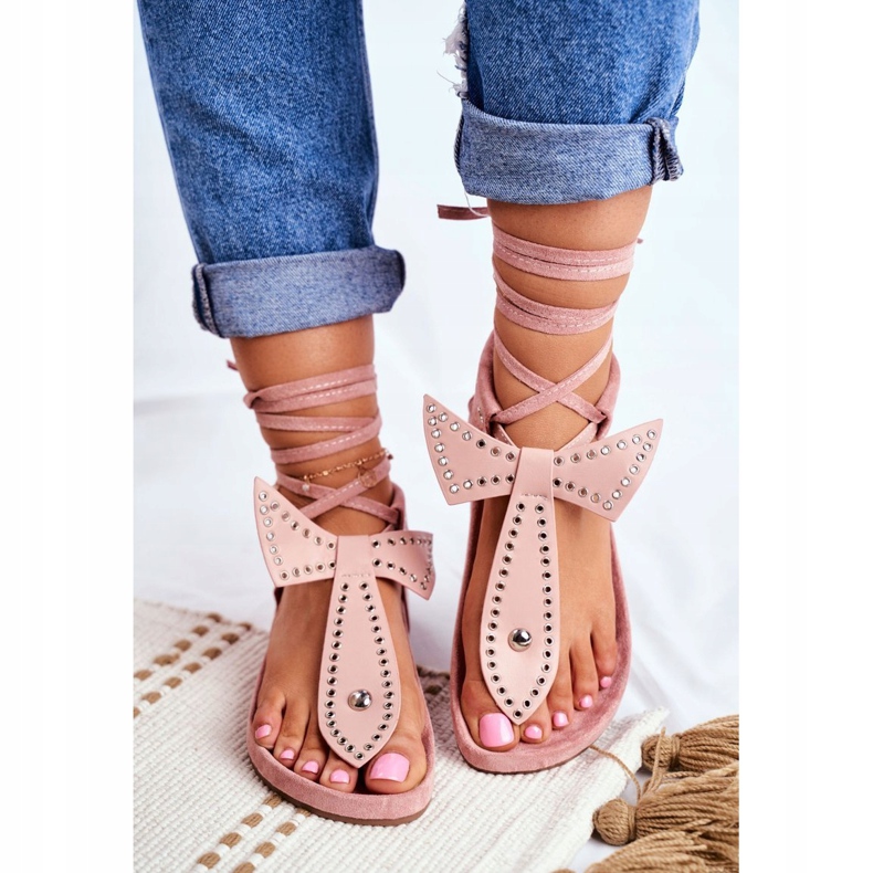 Lu Boo Women's Tied Sandals Japanese Powder Pink Mara 1