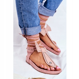 Lu Boo Women's Tied Sandals Japanese Powder Pink Mara 2