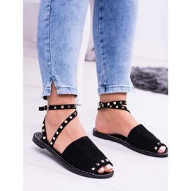 Lu Boo Black Stylish Pari Sandals 2
