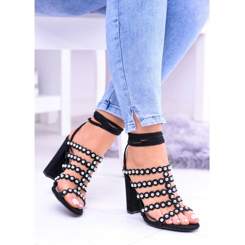 Black Women's Sandals on a Heel from Ysmira 1