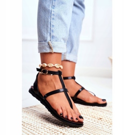 Lu Boo Sandals Romans, Japanese Lento Black 1