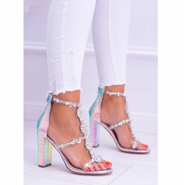 Lu Boo Gasoline Violet Sandals with Taylor Rhinestones multicolored 2